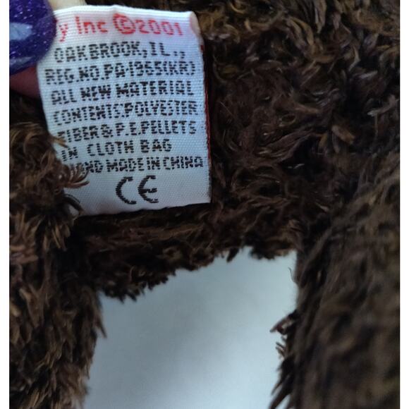 TY Flopper Plush Brown Dog Puppy Toy Chocolate Lab Stuffed Animal 2001 12" - Picture 6 of 11